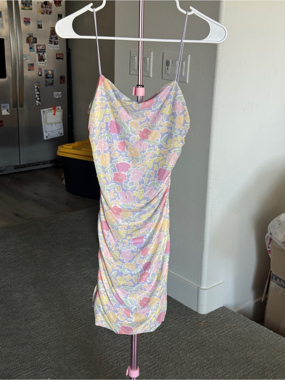 Princess Polly Floral Dress - Pastel Pink & Yellow